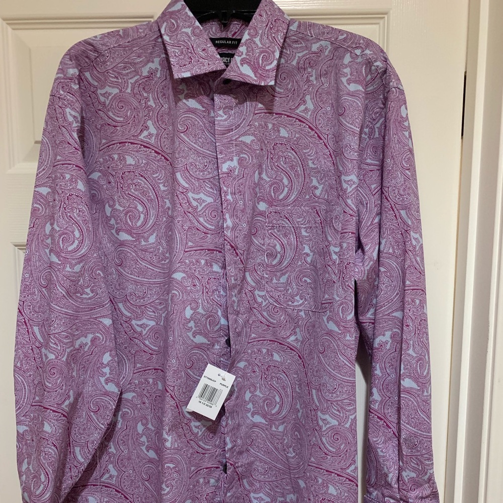 MENS STACY ADAMS LONG SLEEVE DRESS SHIRT. 16 1/2